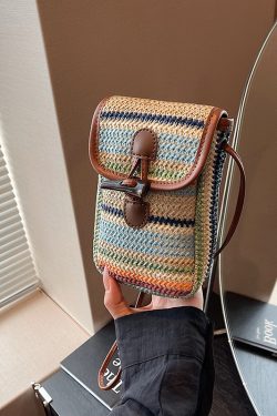 Bohemian Woven Straw Beach Bag for Women, 2025 Vacation Crossbody Shoulder Tote for Seaside Style