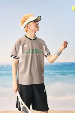 Breathable Cool Feeling Football Wind T-Shirt - Short Sleeve Couple Tee in Sorona Fabric, Perfect for Casual 90s Style Outfits