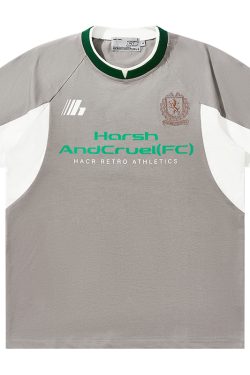 Breathable Cool Feeling Football Wind T-Shirt - Short Sleeve Couple Tee in Sorona Fabric, Perfect for Casual 90s Style Outfits