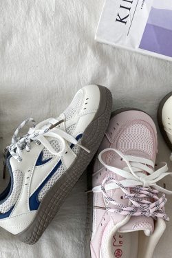 Breathable Mesh Training Sneakers for Women - 2025 Spring Summer Casual Sports Shoes in White - Ultra-Hot Trendy Niche Style