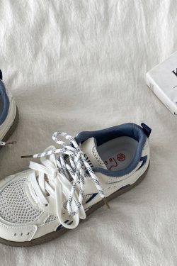 Breathable Mesh Training Sneakers for Women - 2025 Spring Summer Casual Sports Shoes in White - Ultra-Hot Trendy Niche Style