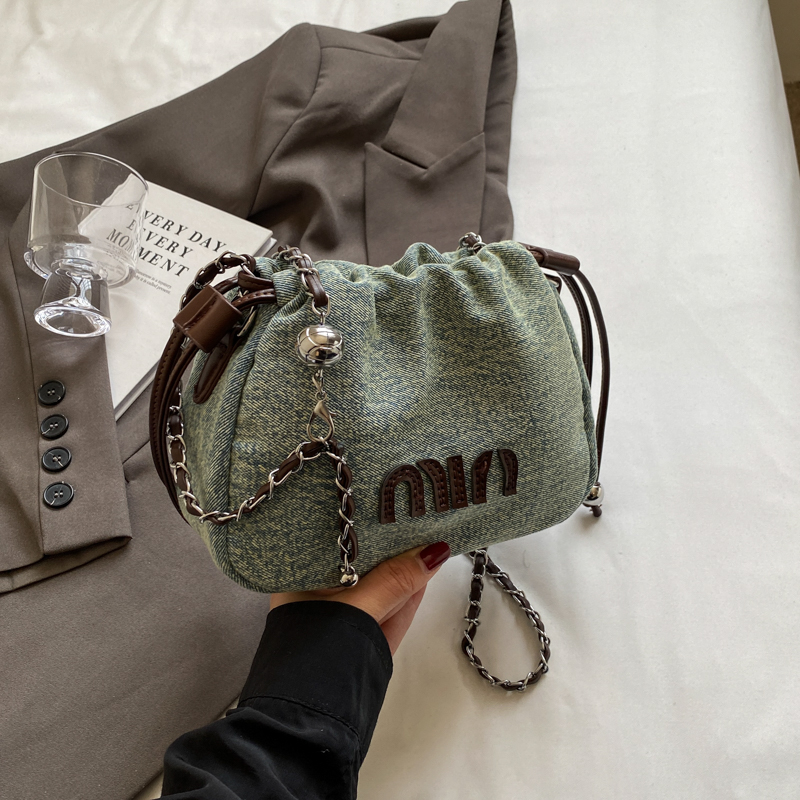 Casual Denim Bucket Bag for Women - Trendy Drawstring Shoulder Bag, Versatile Summer 2025 Style Casual Denim Bucket Bag for Women - Trendy Drawstring Shoulder Bag, Versatile Summer 2025 Style