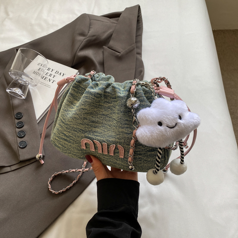 Casual Denim Bucket Bag for Women - Trendy Drawstring Shoulder Bag, Versatile Summer 2025 Style Casual Denim Bucket Bag for Women - Trendy Drawstring Shoulder Bag, Versatile Summer 2025 Style