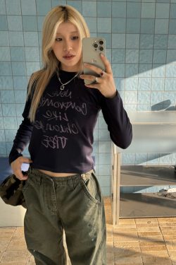 Casual Letter Print Short Sleeve T-Shirt for Women - Versatile Round Neck Summer Top in Spicy Girl Style, Korean Fashion