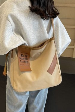 Casual Versatile Canvas Tote Bag for Women, Large Capacity Shoulder Crossbody Commuter Bag, Trendy 2025 Style