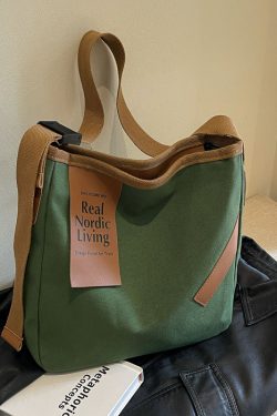 Casual Versatile Canvas Tote Bag for Women, Large Capacity Shoulder Crossbody Commuter Bag, Trendy 2025 Style