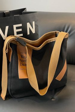 Casual Versatile Canvas Tote Bag for Women, Large Capacity Shoulder Crossbody Commuter Bag, Trendy 2025 Style