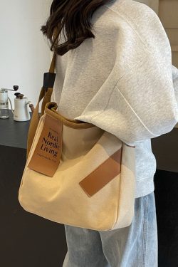 Casual Versatile Canvas Tote Bag for Women, Large Capacity Shoulder Crossbody Commuter Bag, Trendy 2025 Style