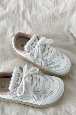 Chic Mango White Casual Sports Sneakers for Women - 2025 Spring Versatile Style, Niche Trendy Footwear