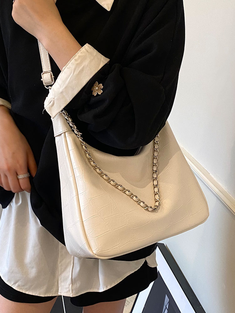 Chic Textured Chain Handbag for Women - Versatile Crossbody Dumpling Bag for Work & Commuting, 2025 Summer Style Chic Textured Chain Handbag for Women - Versatile Crossbody Dumpling Bag for Work & Commuting, 2025 Summer Style