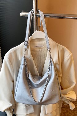 Chic Textured Chain Handbag for Women - Versatile Crossbody Dumpling Bag for Work & Commuting, 2025 Summer Style