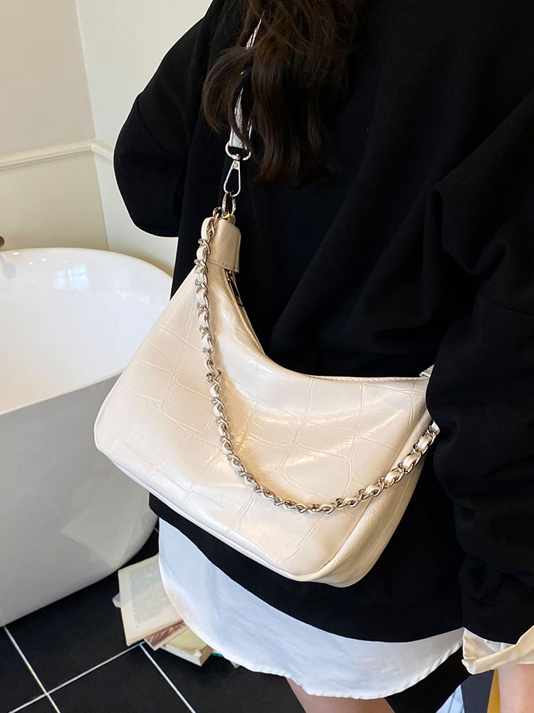 Chic Textured Chain Handbag for Women - Versatile Crossbody Dumpling Bag for Work & Commuting, 2025 Summer Style Chic Textured Chain Handbag for Women - Versatile Crossbody Dumpling Bag for Work & Commuting, 2025 Summer Style