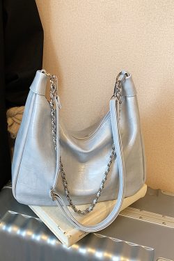 Chic Textured Chain Handbag for Women - Versatile Crossbody Dumpling Bag for Work & Commuting, 2025 Summer Style