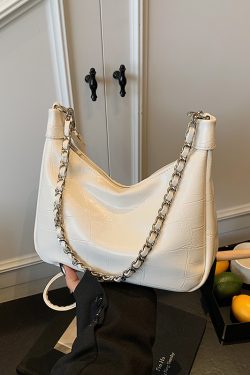 Chic Textured Chain Handbag for Women - Versatile Crossbody Dumpling Bag for Work & Commuting, 2025 Summer Style