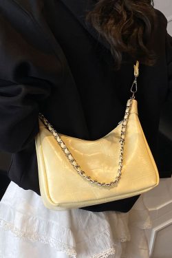 Chic Textured Chain Handbag for Women - Versatile Crossbody Dumpling Bag for Work & Commuting, 2025 Summer Style