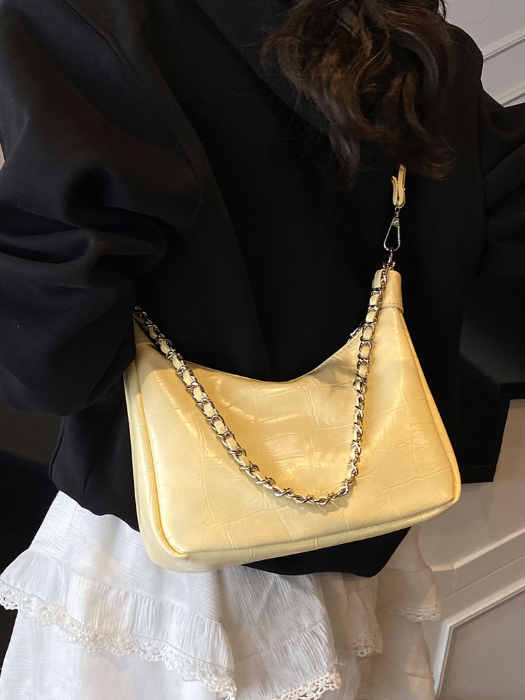 Chic Textured Chain Handbag for Women - Versatile Crossbody Dumpling Bag for Work & Commuting, 2025 Summer Style Chic Textured Chain Handbag for Women - Versatile Crossbody Dumpling Bag for Work & Commuting, 2025 Summer Style