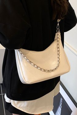 Chic Textured Chain Handbag for Women - Versatile Crossbody Dumpling Bag for Work & Commuting, 2025 Summer Style