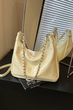 Chic Textured Chain Handbag for Women - Versatile Crossbody Dumpling Bag for Work & Commuting, 2025 Summer Style