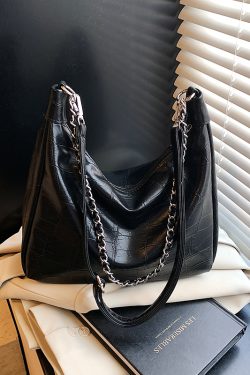 Chic Textured Chain Handbag for Women - Versatile Crossbody Dumpling Bag for Work & Commuting, 2025 Summer Style