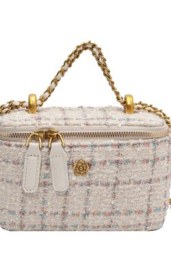 Chic Wool Mini Chain Bag for Women, 2025 Niche Box Design, Versatile Crossbody Bag for Spring and Summer Fashion