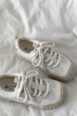 Chic Yellow Thick-Soled Retro Sneakers for Women - Non-Repetitive Casual Sports Shoes, Stylish Y2K Fashion Footwear