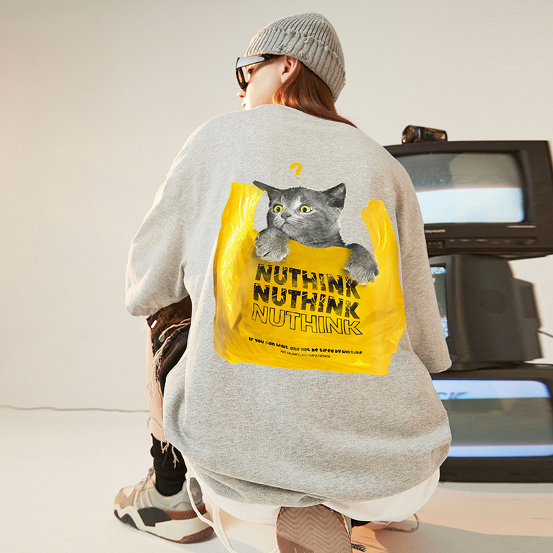 Chinese Style Cat Graphic Short Sleeve T-Shirt for Men and Women, Trendy Unisex Streetwear, Summer Loose Fit Couple Outfit Chinese Style Cat Graphic Short Sleeve T-Shirt for Men and Women, Trendy Unisex Streetwear, Summer Loose Fit Couple Outfit