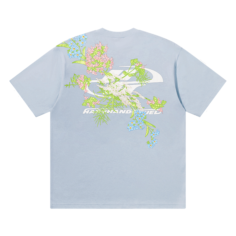 Chinese-Style Floral Embroidery Short Sleeve T-Shirt - Couples National Trend, Y2K Aesthetic, Fashionable Streetwear Chinese-Style Floral Embroidery Short Sleeve T-Shirt - Couples National Trend, Y2K Aesthetic, Fashionable Streetwear