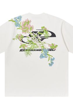 Chinese-Style Floral Embroidery Short Sleeve T-Shirt - Y2K Vintage Aesthetic, Trendy Korean Style Top for Fashion Lovers