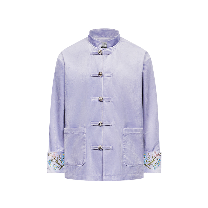 Chinese-Style Floral Velvet Cardigan with Stand Collar - Elegant Tang Suit Inspired Design for a Chic Look Chinese-Style Floral Velvet Cardigan with Stand Collar - Elegant Tang Suit Inspired Design for a Chic Look