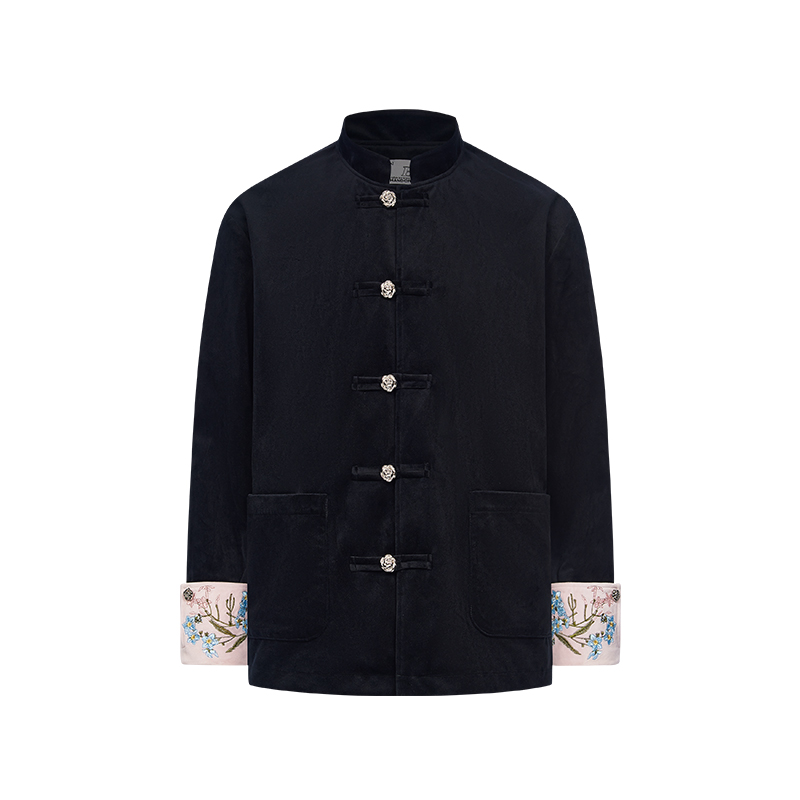 Chinese-Style Floral Velvet Cardigan with Stand Collar - Elegant Tang Suit Inspired Design for a Chic Look Chinese-Style Floral Velvet Cardigan with Stand Collar - Elegant Tang Suit Inspired Design for a Chic Look