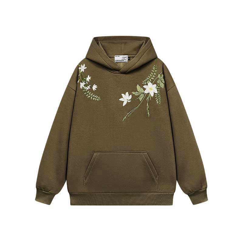 Chinese-Style Floral Wreath Embroidery Hoodie - Y2K Inspired Silhouette Sweatshirt for Trendy Urban Fashion Chinese-Style Floral Wreath Embroidery Hoodie - Y2K Inspired Silhouette Sweatshirt for Trendy Urban Fashion