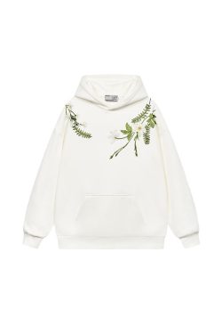 Chinese-Style Floral Wreath Embroidery Hoodie - Y2K Inspired Silhouette Sweatshirt for Trendy Urban Fashion
