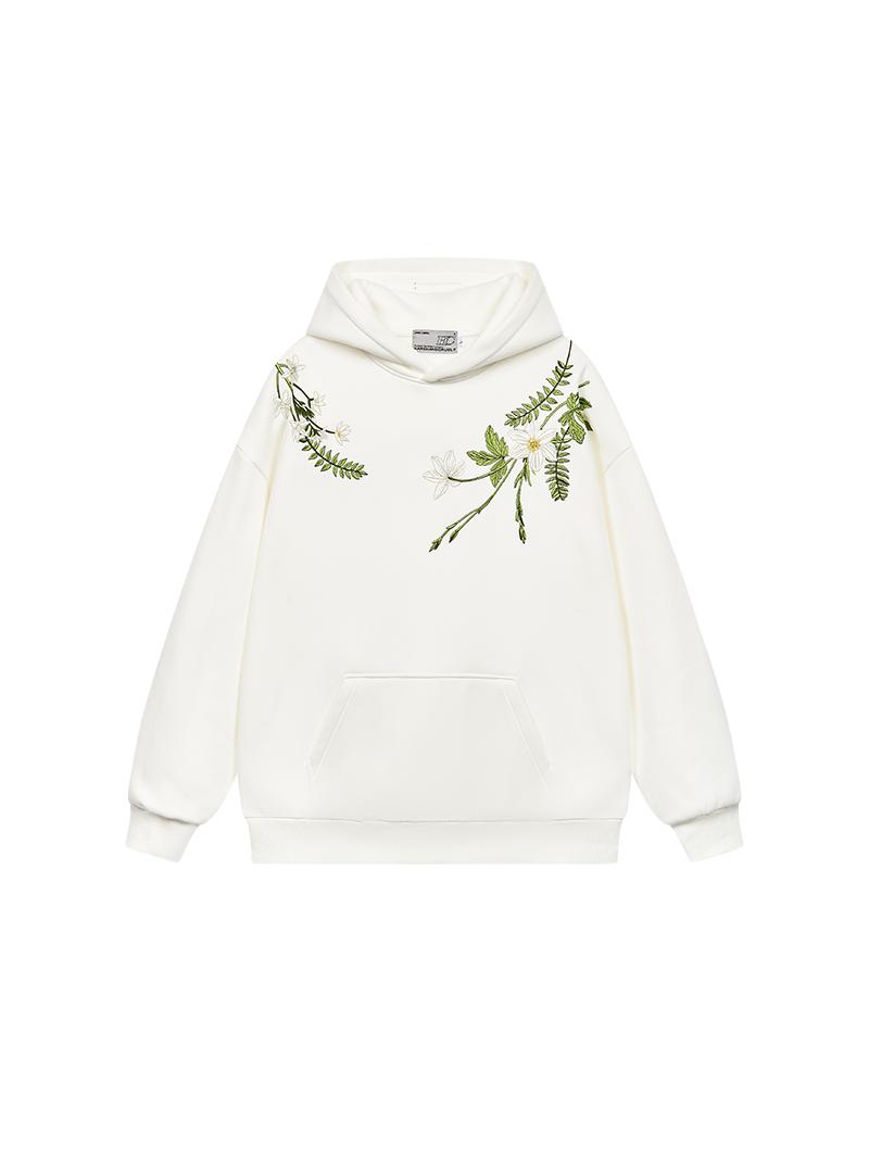 Chinese-Style Floral Wreath Embroidery Hoodie - Y2K Inspired Silhouette Sweatshirt for Trendy Urban Fashion Chinese-Style Floral Wreath Embroidery Hoodie - Y2K Inspired Silhouette Sweatshirt for Trendy Urban Fashion