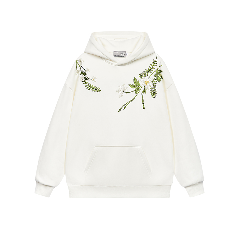 Chinese-Style Floral Wreath Embroidery Hoodie - Y2K Inspired Silhouette Sweatshirt for Trendy Urban Fashion Chinese-Style Floral Wreath Embroidery Hoodie - Y2K Inspired Silhouette Sweatshirt for Trendy Urban Fashion