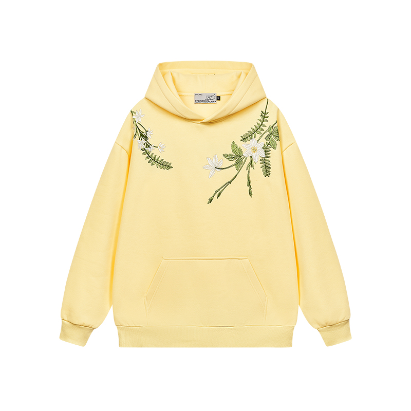 Chinese-Style Floral Wreath Embroidery Hoodie - Y2K Inspired Silhouette Sweatshirt for Trendy Urban Fashion Chinese-Style Floral Wreath Embroidery Hoodie - Y2K Inspired Silhouette Sweatshirt for Trendy Urban Fashion