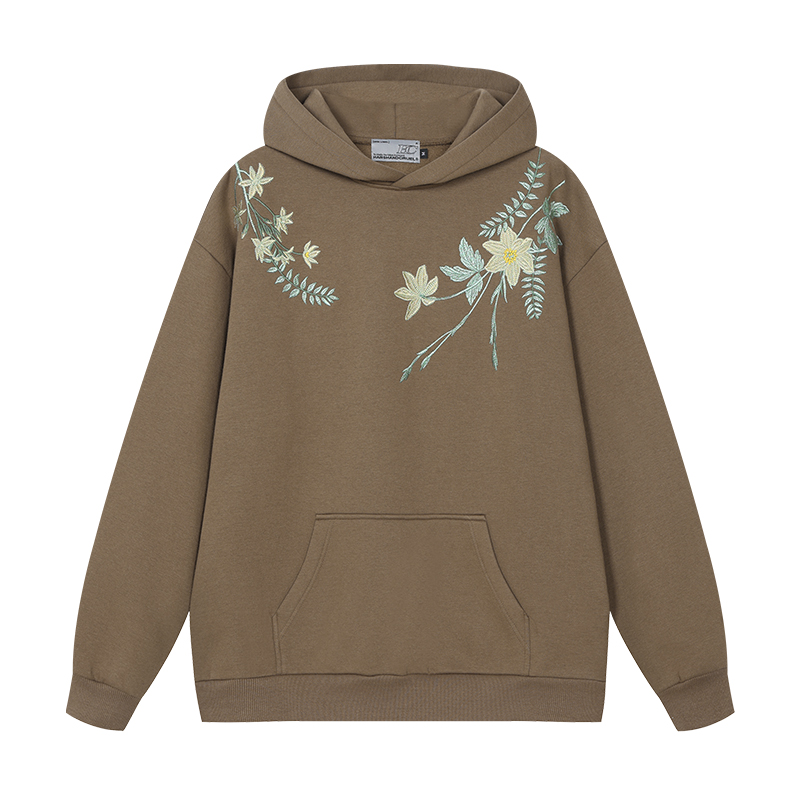Chinese-Style Floral Wreath Embroidery Hoodie - Y2K Inspired Silhouette Sweatshirt for Trendy Urban Fashion Chinese-Style Floral Wreath Embroidery Hoodie - Y2K Inspired Silhouette Sweatshirt for Trendy Urban Fashion