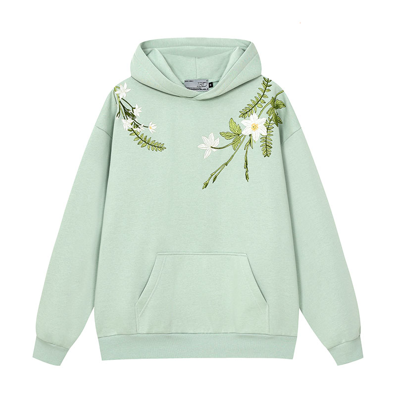 Chinese-Style Floral Wreath Embroidery Hoodie - Y2K Inspired Silhouette Sweatshirt for Trendy Urban Fashion Chinese-Style Floral Wreath Embroidery Hoodie - Y2K Inspired Silhouette Sweatshirt for Trendy Urban Fashion