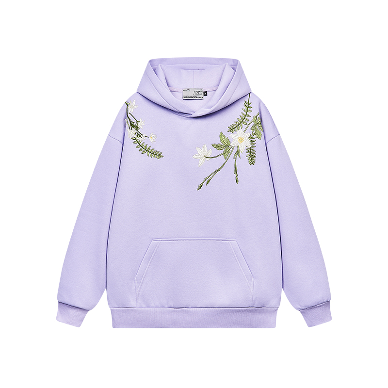 Chinese-Style Floral Wreath Embroidery Hoodie - Y2K Inspired Silhouette Sweatshirt for Trendy Urban Fashion Chinese-Style Floral Wreath Embroidery Hoodie - Y2K Inspired Silhouette Sweatshirt for Trendy Urban Fashion