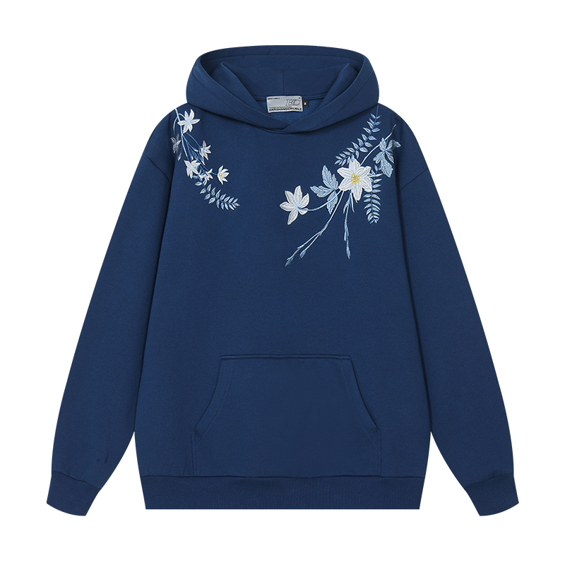 Chinese-Style Floral Wreath Embroidery Hoodie - Y2K Inspired Silhouette Sweatshirt for Trendy Urban Fashion Chinese-Style Floral Wreath Embroidery Hoodie - Y2K Inspired Silhouette Sweatshirt for Trendy Urban Fashion