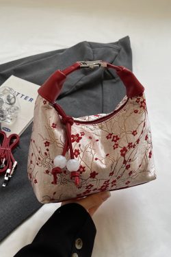 Chinese-Style Women's Handheld Pea Bag, 2025 Summer Fashion Embroidered Crossbody Shoulder Bag, National Style High-End Design
