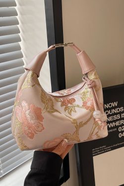 Chinese-Style Women's Handheld Pea Bag, 2025 Summer Fashion Embroidered Crossbody Shoulder Bag, National Style High-End Design