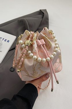 Chinese-Style Women's Shoulder Bag 2025, Trendy Crossbody Bucket Bag, Summer Niche Fashion Accessory, Vintage National Wind Design