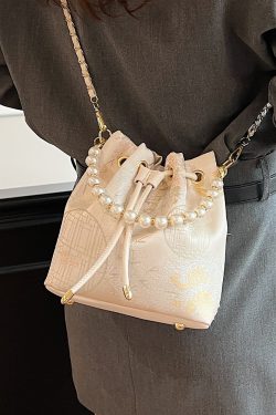 Chinese-Style Women's Shoulder Bag 2025, Trendy Crossbody Bucket Bag, Summer Niche Fashion Accessory, Vintage National Wind Design
