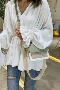 Color-Block Chain Bag for Women - 2025 Korean Style Versatile Shoulder Crossbody Small Square Bag for Spring and Summer Fashion