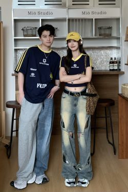 Color Block Letter Print Short Sleeve T-Shirt for Women - Casual Summer Loose Fit American Style Top for Spicy Girls