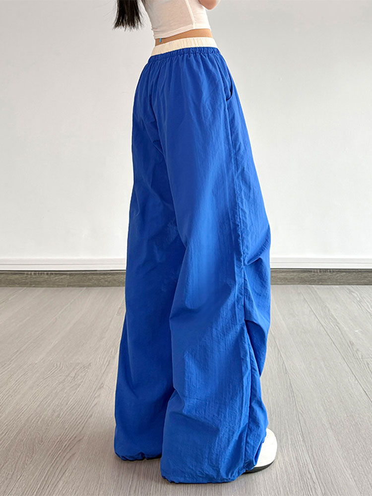 Color-Block Letter Short-Sleeve T-Shirt Top & Waist-Seamed Pleated Loose Dance Long Pants Set - Trendy Two-Piece Outfit Color-Block Letter Short-Sleeve T-Shirt Top & Waist-Seamed Pleated Loose Dance Long Pants Set - Trendy Two-Piece Outfit