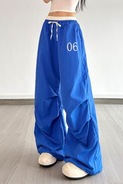 Color-Block Letter Short-Sleeve T-Shirt Top & Waist-Seamed Pleated Loose Dance Long Pants Set - Trendy Two-Piece Outfit