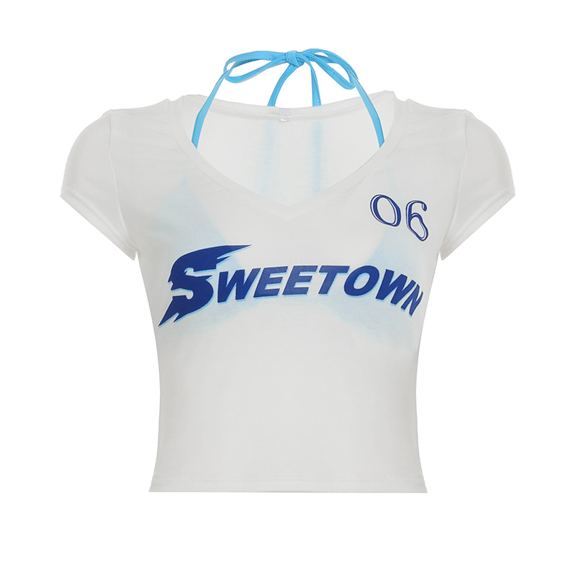 Color-Block Letter Short-Sleeve T-Shirt Top & Waist-Seamed Pleated Loose Dance Long Pants Set - Trendy Two-Piece Outfit Color-Block Letter Short-Sleeve T-Shirt Top & Waist-Seamed Pleated Loose Dance Long Pants Set - Trendy Two-Piece Outfit