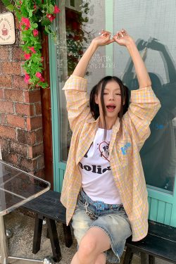 Color Block Plaid Long Sleeve Shirt Jacket for Men and Women - Casual Loose Fit, Sun-Proof, Versatile Style, American Fashion