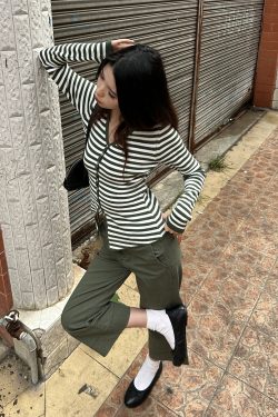 Color Block Striped Textured Button V-Neck High Elastic Slim Fit Knitted Cardigan for Women - 2025 Fashion Essential